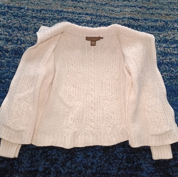 Inis Crafts 100% Wool Beige Full Zip Up Heavyweight Women's Sweater - Picture 6 of 8